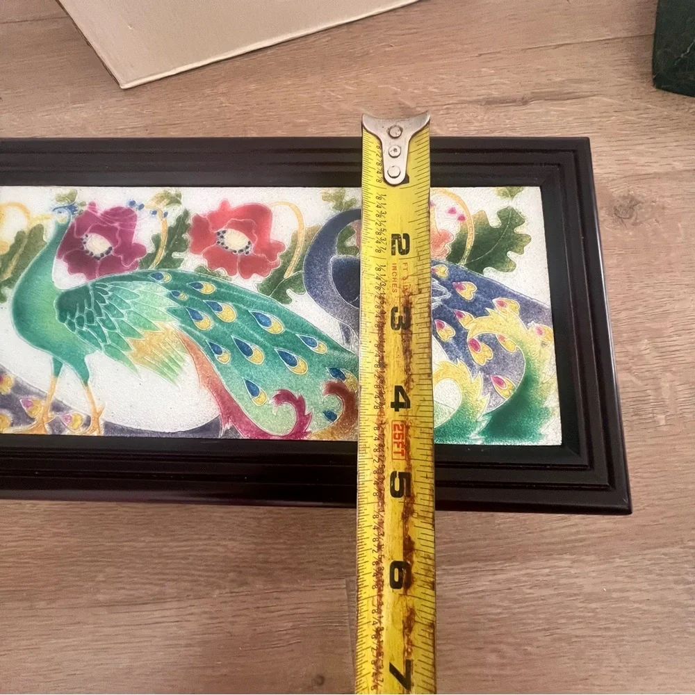 1970s‎ Sankyo Orgel Japan Wood Music Jewelry Box Bouquet Enamel Peacocks Vtg NIB